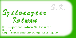 szilveszter kolman business card